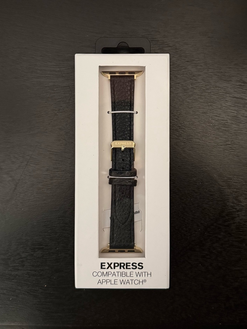 Express black leather Apple Watch band NWT